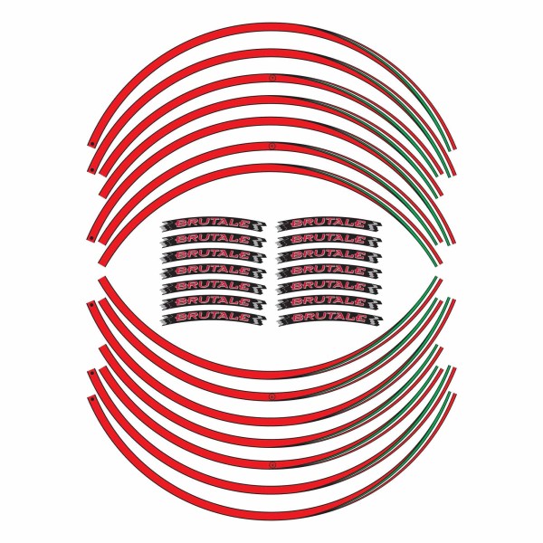 Kit de bandes adhésives pour jantes moto 17" compatibles avec MV Agusta Brutale