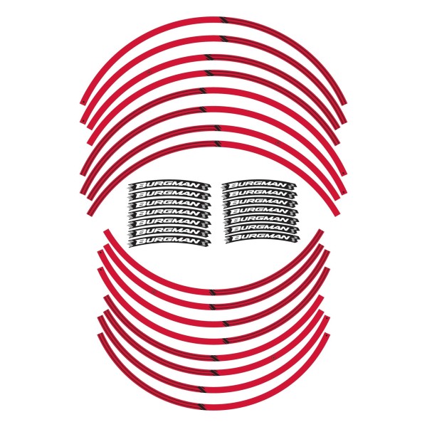 Kit d'autocollants pour jantes de scooter compatibles avec Suzuki Burgman 400 2007-2025