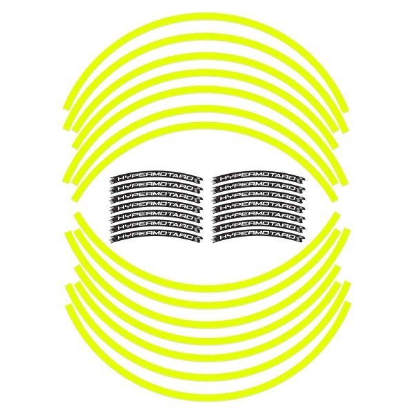 KIT BANDA ADHESIVA COMPATIBLE LLANTAS 17 MOTO DUCATI HYPERMOTARD - AMARILLO FLUO