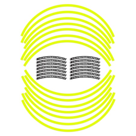 KIT STRISCE ADESIVE compatibili CERCHI 17 MOTO DUCATI HYPERMOTARD - GIALLO FLUO