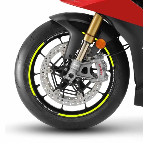 ADHESIVE STRIP KIT COMPATIBLE 17 RIMS MOTO DUCATI HYPERSTRADA - YELLOW FLUO