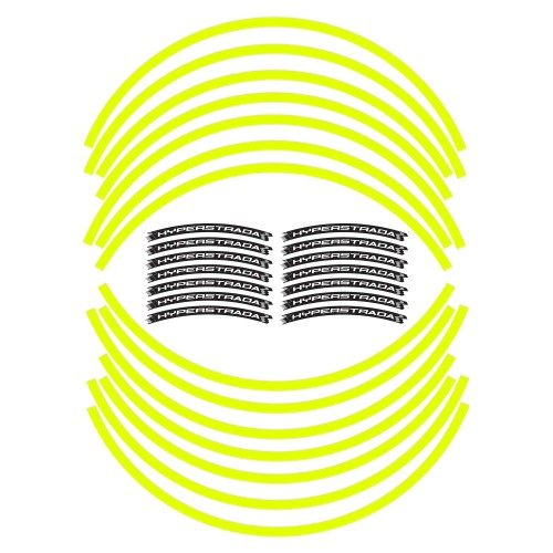 KIT STRISCE ADESIVE compatibili CERCHI 17 MOTO DUCATI HYPERSTRADA - GIALLO FLUO 2