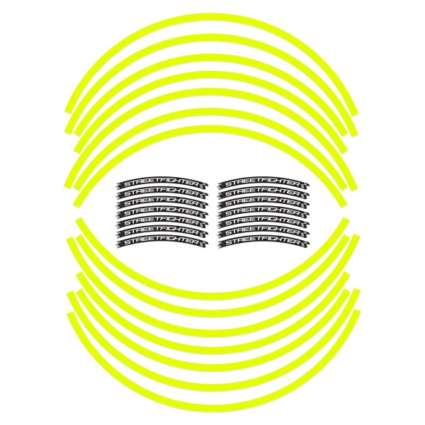 KIT STRISCE ADESIVE COMPATIBILI CERCHI 17 MOTO DUCATI STREETFIGHTER GIALLO FLUO