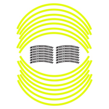 ADHESIVE STRIPES KIT COMPATIBLE 17 MOTORBIKE WHEELS DUCATI STREETFIGHTER YELLOW FLUO