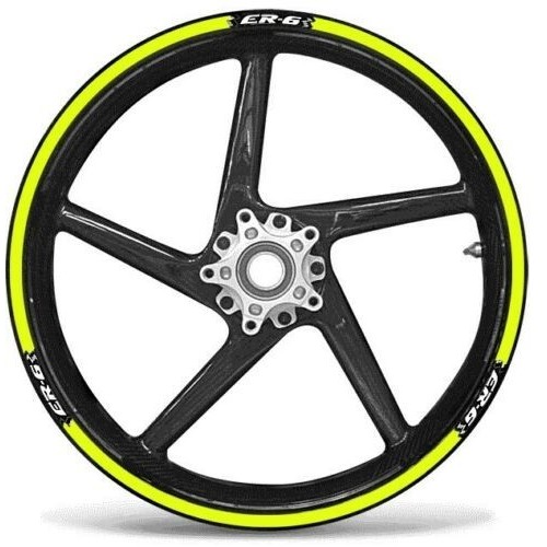 ADHESIVE STRIP KIT compatible with 17 RIMS MOTORCYCLE KAWASAKI ER6N ER6F YELLOW FLUO