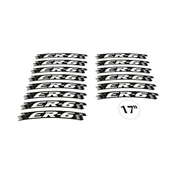KIT STRISCE ADESIVE compatibili CERCHI 17 MOTO KAWASAKI ER6N ER6F GIALLO FLUO