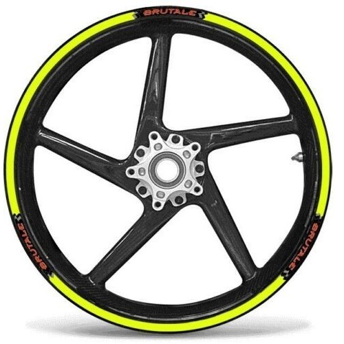 KIT BANDAS ADHESIVAS compatibles con LLANTAS 17 MV AGUSTA BRUTALE MOTO - YELLOW FLUO