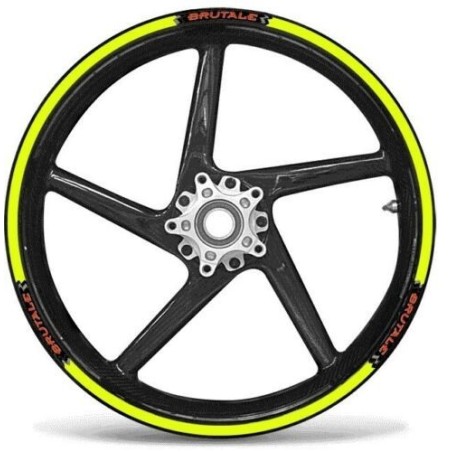 KIT BANDAS ADHESIVAS compatibles con LLANTAS 17 MV AGUSTA BRUTALE MOTO - YELLOW FLUO