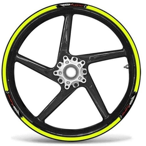 ADHESIVE STRIP KIT compatible for 17 RIMS MOTORCYCLE APRILIA RSV TUONO YELLOW FLUO