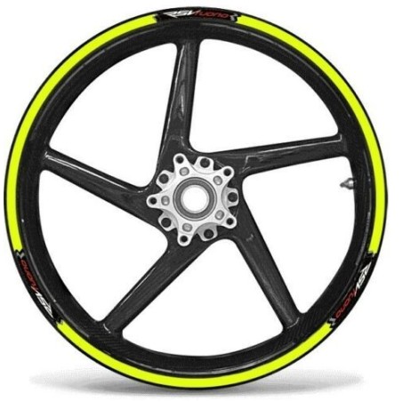ADHESIVE STRIP KIT compatible for 17 RIMS MOTORCYCLE APRILIA RSV TUONO YELLOW FLUO