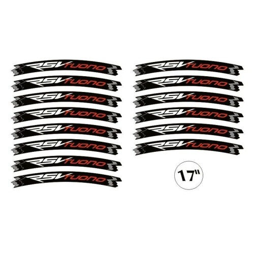 KIT BANDES ADHESIVES compatible pour jantes 17 MOTORCYCLE APRILIA RSV TUONO JAUNE FLUO 2