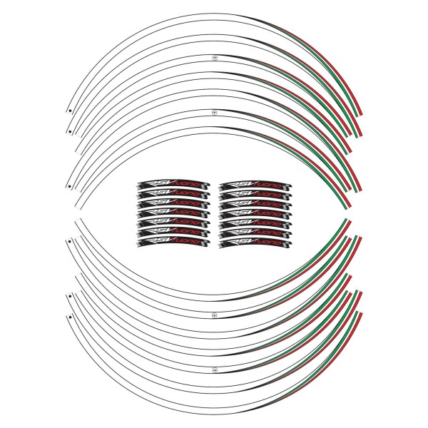 KIT BANDES ADHESIVES compatibles pour jantes 17 MOTORCYCLE APRILIA RSV TUONO stickers