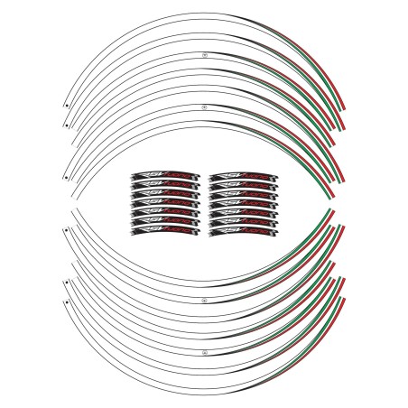 ADHESIVE STRIPS KIT kompatibel für 17 RIMS MOTORCYCLE APRILIA RSV TUONO Aufkleber