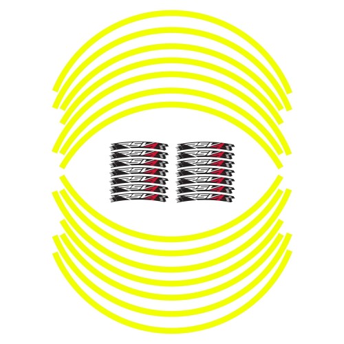 KIT STRISCE ADESIVE compatibili per CERCHI 17 MOTO APRILIA RSV4 - GIALLO FLUO 2