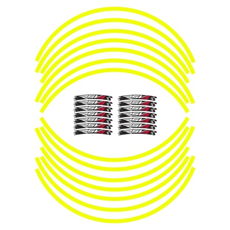 ADHESIVE STRIP KIT compatible for 17 RIMS MOTORCYCLE APRILIA RSV4 - YELLOW FLUO