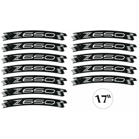 ADHESIVE STRIP KIT kompatibel für 17 RIMS MOTORRAD KAWASAKI Z650- YELLOW FLUO