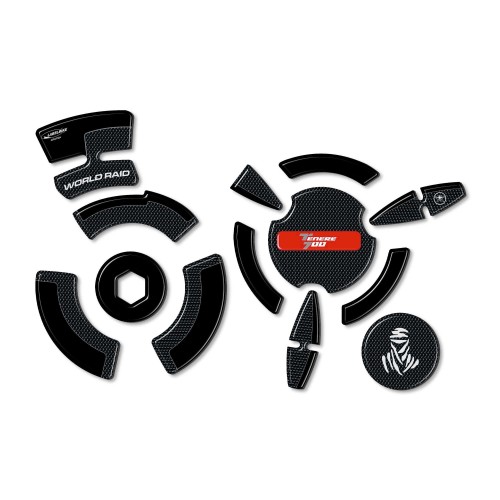 Kit adesivi gel 3D protezioni laterali carter moto compatibili Yamaha Tenere 700 2