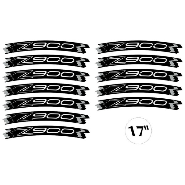 KIT STRISCE ADESIVE compatibili per CERCHI 17 MOTO KAWASAKI Z900- GIALLO FLUO
