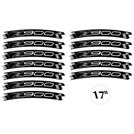KIT BANDES ADHESIVES compatible pour jantes 17 MOTO KAWASAKI Z900- FLUO JAUNE