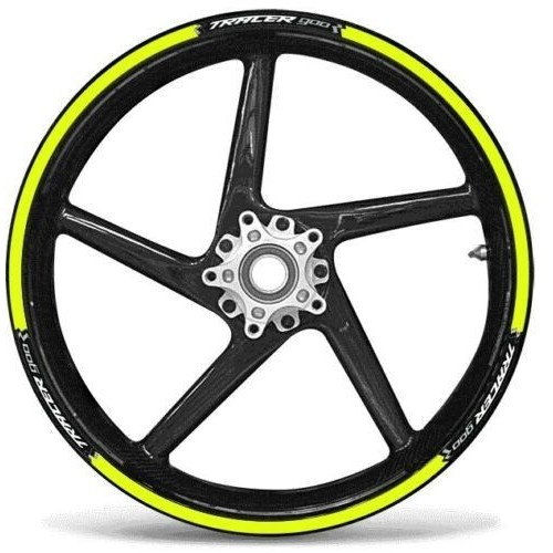 KIT ADHESIVO compatible para llantas 17 MOTO YAMAHA TRACER 900 YELLOW FLUO