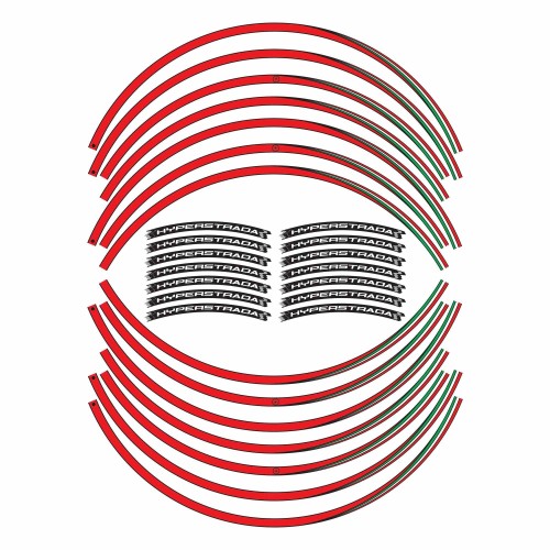 ADHESIVE STRIP KIT compatible para pegatinas MOTO DUCATI HYPERSTRADA 17" RIMS 2