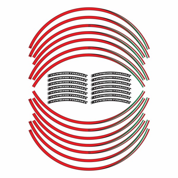 ADHESIVE STRIP KIT compatible para pegatinas MOTO DUCATI HYPERSTRADA 17" RIMS