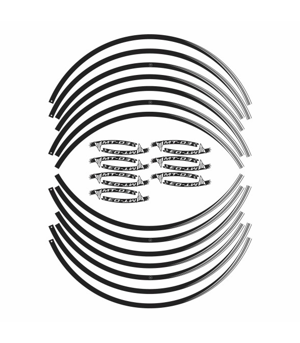 Adhesive strip kit for Mt03 rims 17" wheels compatible with Yamaha Mt-03 motorbikes