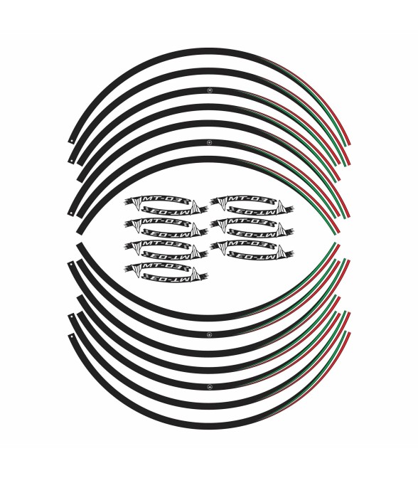 Adhesive strip kit for Mt03 rims 17" wheels compatible with Yamaha Mt-03 motorbikes