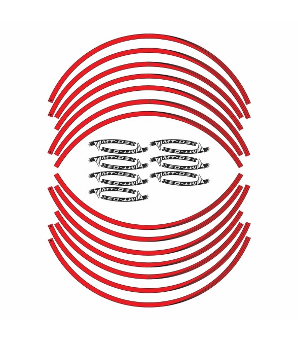 Adhesive strip kit for Mt03 rims 17" wheels compatible with Yamaha Mt-03 motorbikes