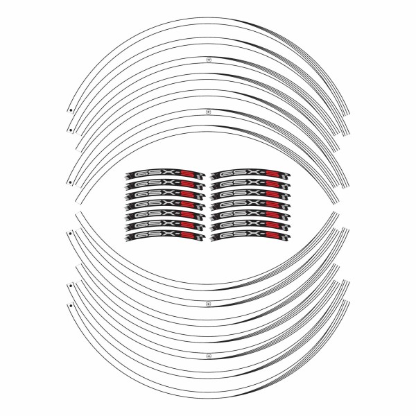 Kit de bandes adhésives pour jantes 17" compatibles avec Suzuki GSXS 950-1000