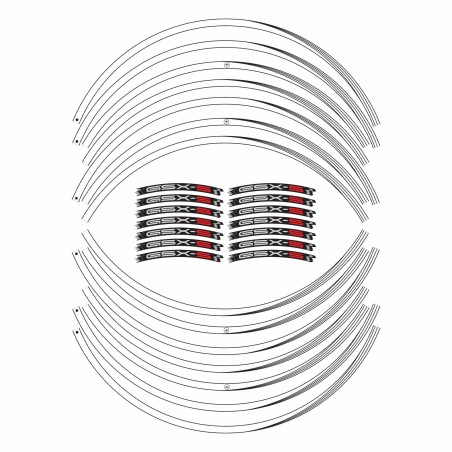 Kit de bandes adhésives pour jantes 17" compatibles avec Suzuki GSXS 950-1000