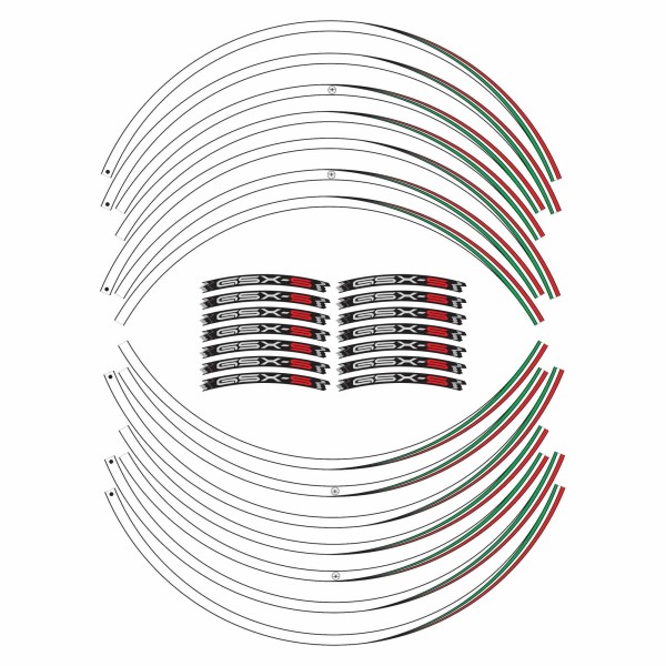 Kit strisce adesive per cerchi ruote 17" compatibili con Suzuki GSXS 950-1000