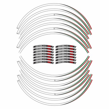 Kit strisce adesive per cerchi ruote 17" compatibili con Suzuki GSXS 950-1000