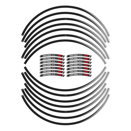 Adhesive strip kit for 17" wheel rims compatible with Suzuki GSXS 950-1000