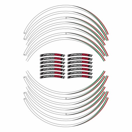 Adhesive stripes kit for motorbikes compatible BMW F900XR tuning stickers XR rims 17