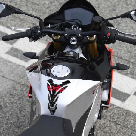 3D CARBON CARBON TANKSCHUTZ ADHESIVES für MOTORRAD APRILIA ROT