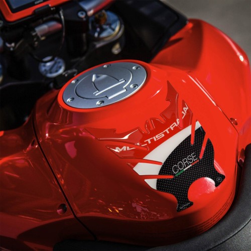 PROTECTOR DE DEPÓSITO 3D PEGATINAS COMPATIBLE MOTO DUCATI CORSE MULTISTRADA 1200 2010-14