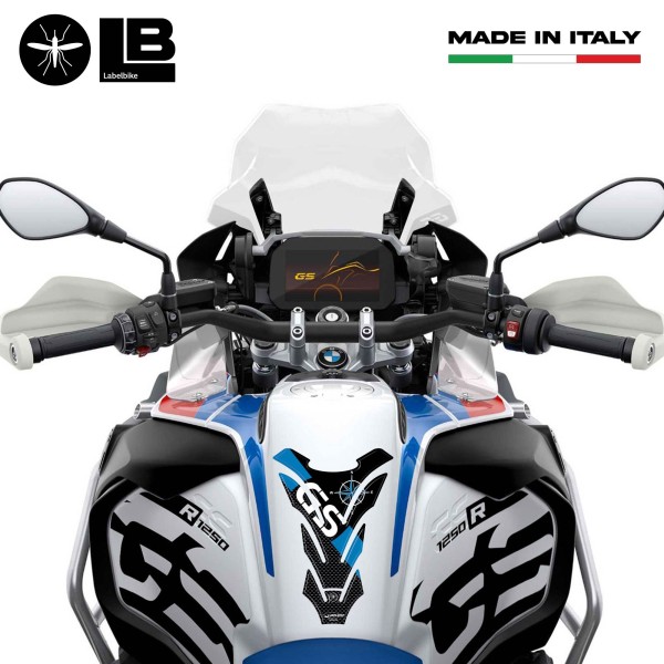 protecteur de réservoir adhésif 3d compatible avec bmw gs carbon blue