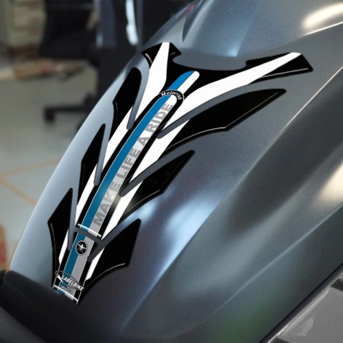 3D ADHESIVE TANK PROTECTION Kunstharzbeschichtet für BMW Bikes Schwarz-Weiß