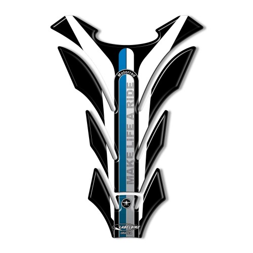 PARASERBATOIO ADESIVO 3D PROTEZIONE SERBATOIO Resinato per MOTO BMW Nero-Bianco 2