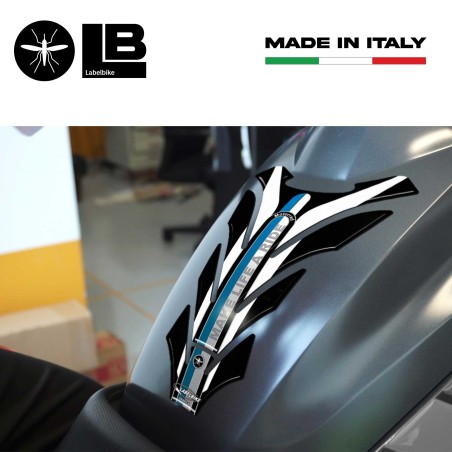 3D ADHESIVE TANK PROTECTION Kunstharzbeschichtet für BMW Bikes Schwarz-Weiß