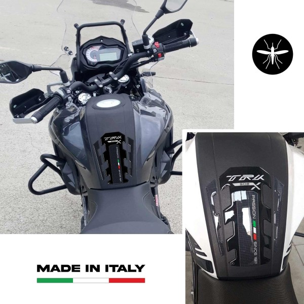 Adhesive 3D tank protector motorbike compatible Benelli TRK 502x - black