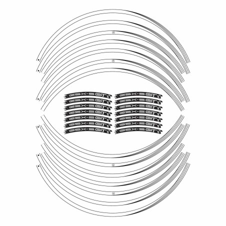 Adhesive strip kit for 17" wheel rims compatible with Suzuki GSXS 1000 GT