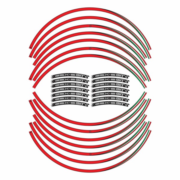 Kit strisce adesive per cerchi ruote 17" compatibili con Suzuki GSXS 1000 GT