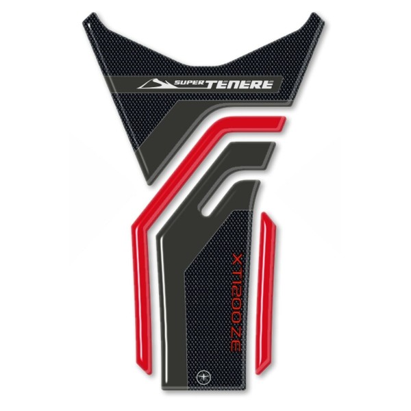 Cubredepósito adhesivo 3D gel compatible YAMAHA SUPER TENERE rojo