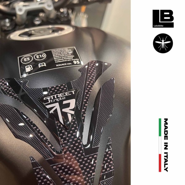 Protector de depósito de gel 3D para moto compatible con Triumph Street Triple R 2009-2022