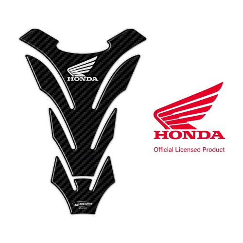 Paraserbatoio Licenza Ufficiale Honda adesivo resina 3D carbonio logo bianco 2