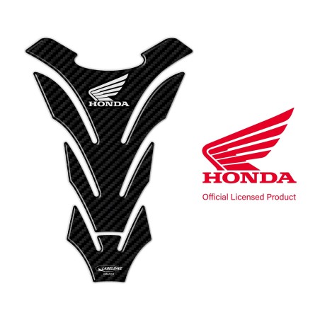 Paraserbatoio Licenza Ufficiale Honda adesivo resina 3D carbonio logo bianco