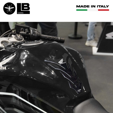 Paraserbatoio Licenza Ufficiale Honda adesivo resina 3D carbonio logo bianco