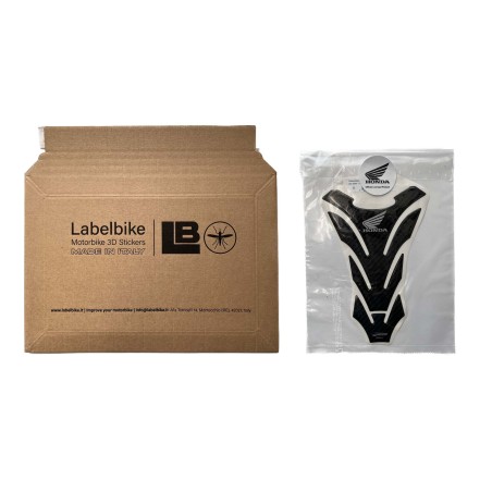 Paraserbatoio Licenza Ufficiale Honda adesivo resina 3D carbonio logo bianco